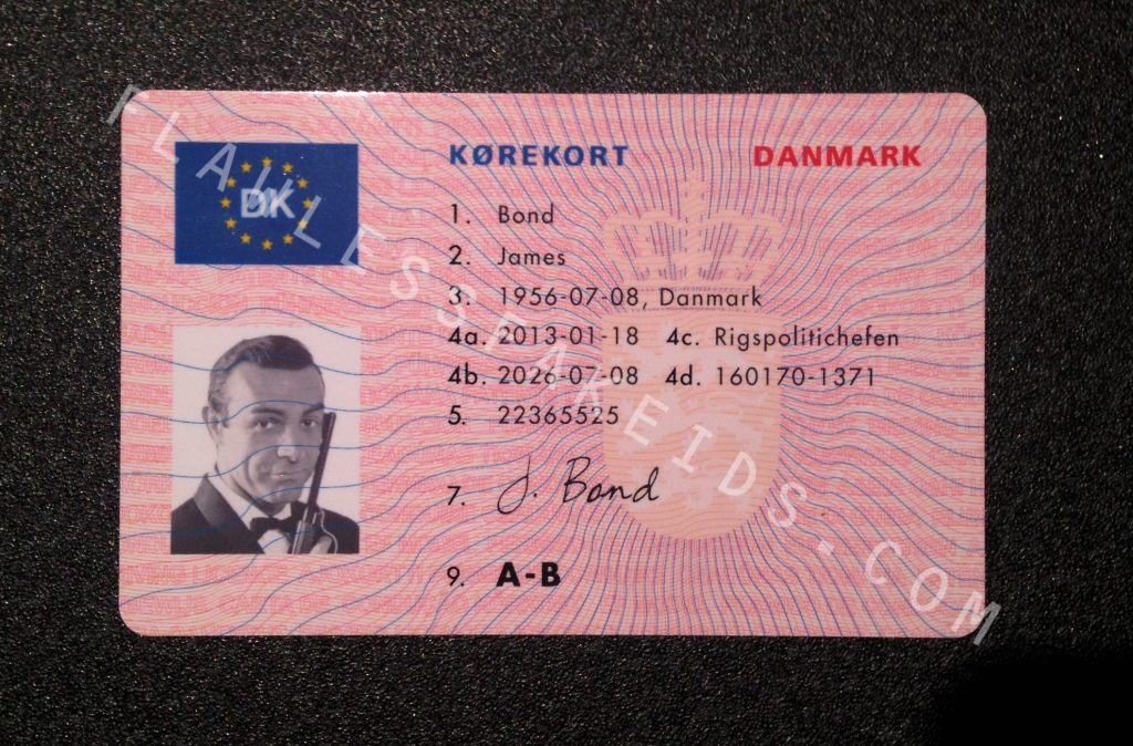 Fake ID European Danish Dansk Denmark Driving Licence Kørekort
