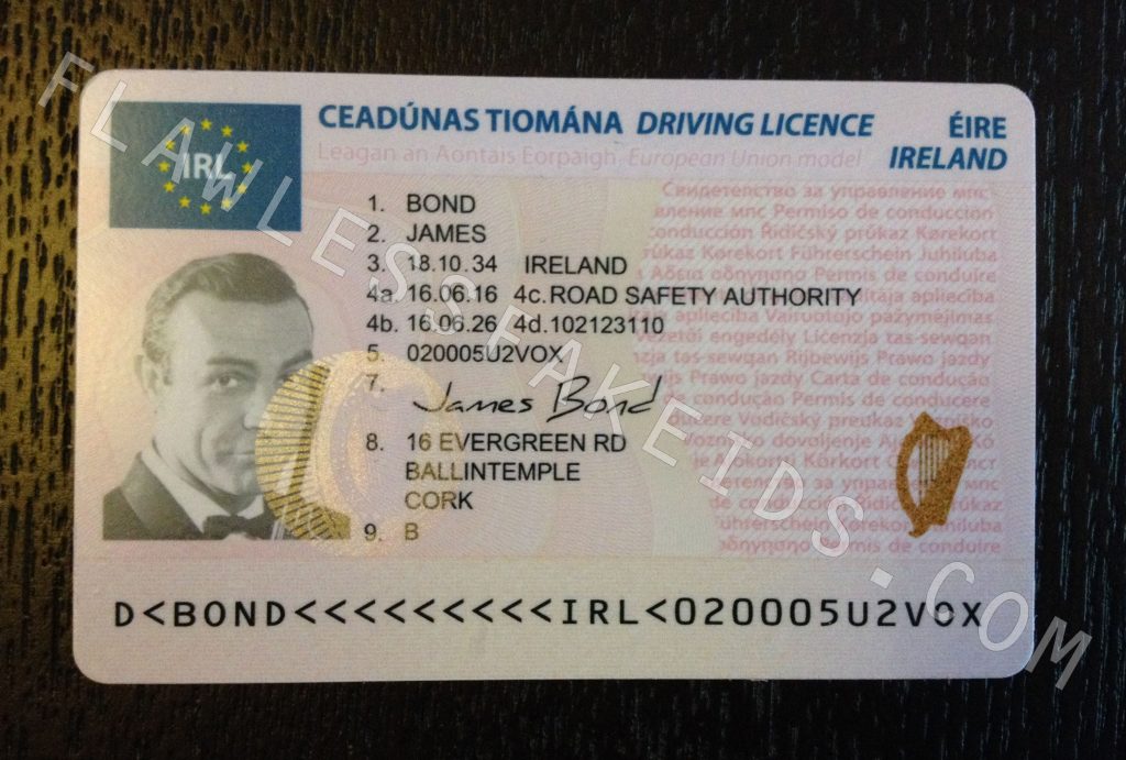 Fake ID European Irish Ireland Driving Licence Ceadúnas Tiomána
