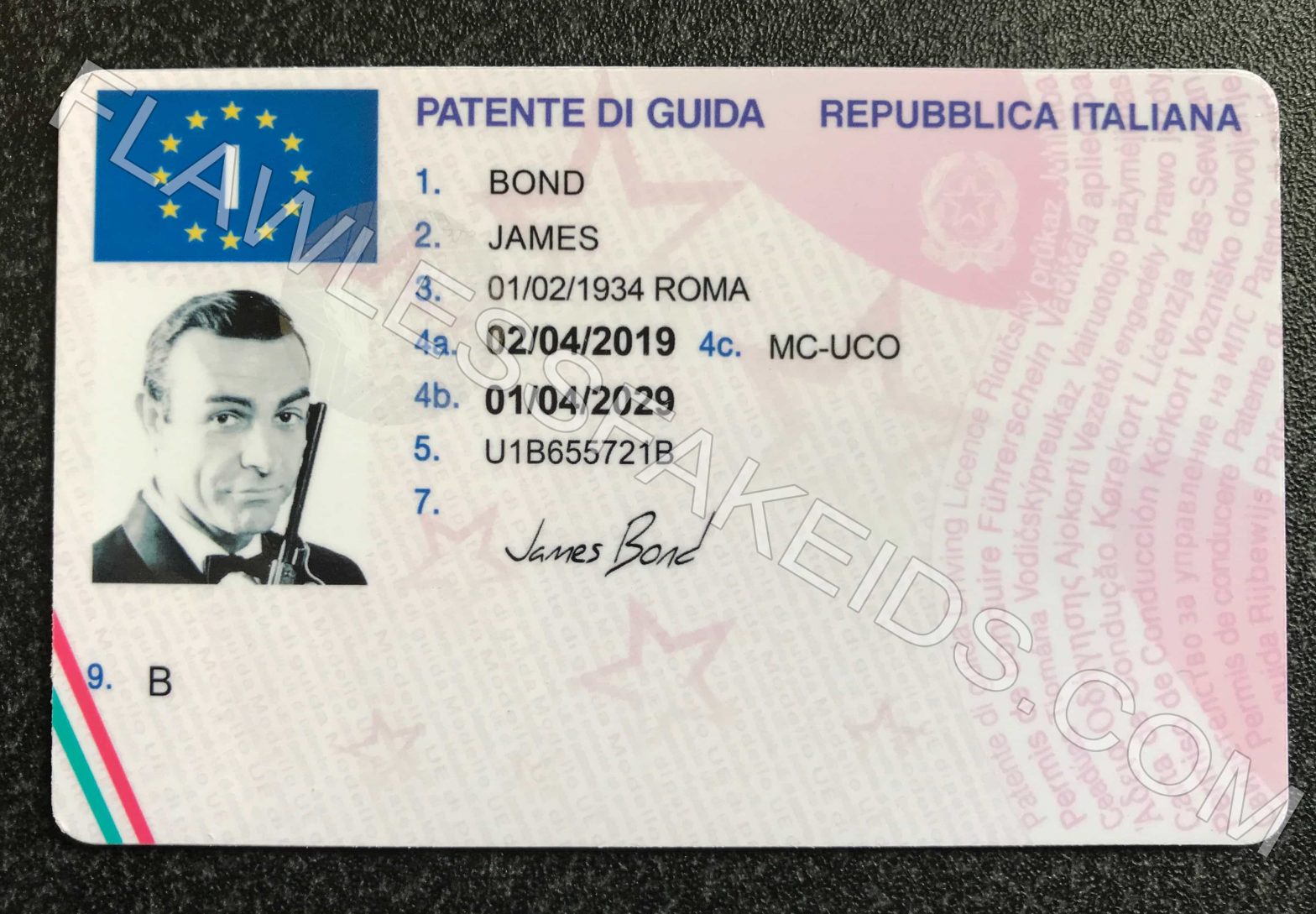 Водительское удостоверение Italia