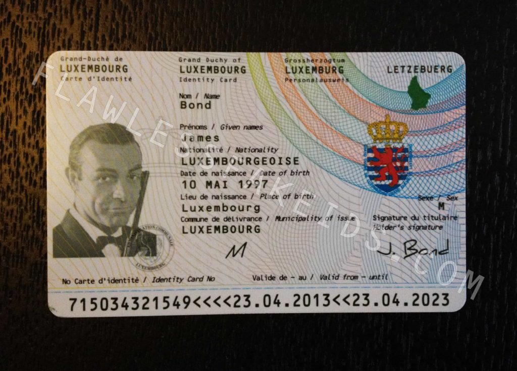 Fake ID European Luxembourg National ID Carte d'Identité
